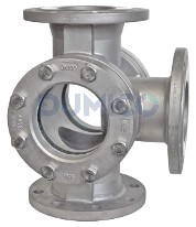 3 way flanges 3 hoek flens doorstroom kijkglas